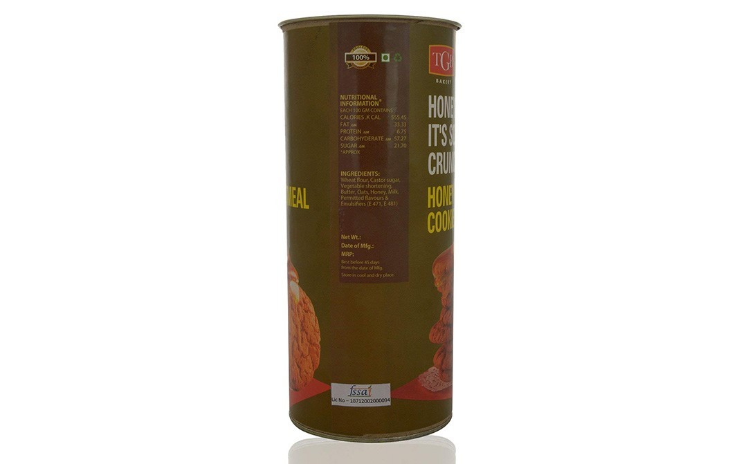 TGB Cafe 'n Bakery Honey & Oatmeal Cookies    Container  150 grams